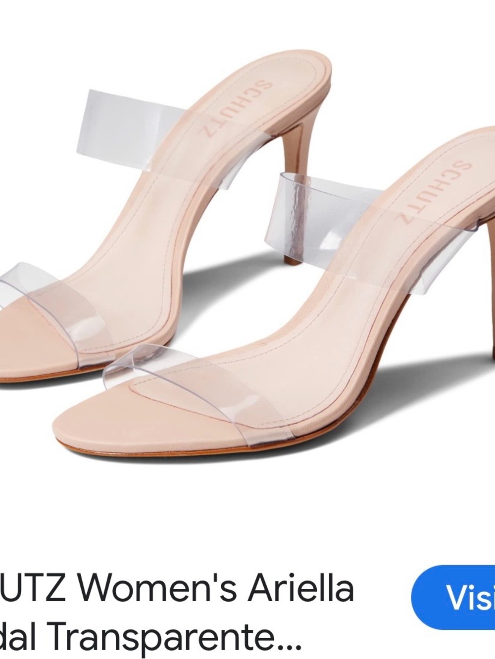 SCHUTZ Nude and Clear Strap Stiletto Sandals